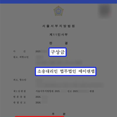 상간소송(피고) 상간소송 구상권 청구, 1심 전액 인용 이어 상대 항소 기각